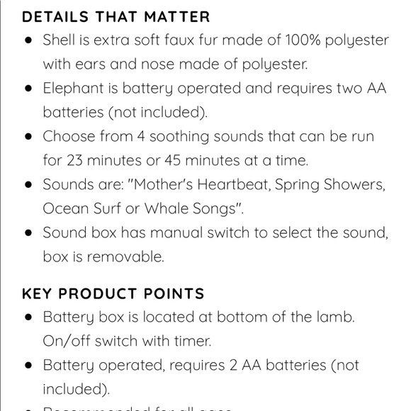 NWOT Pottery Barn Kids Soothing Sounds Elephant 🐘 white noise baby on the go - Picture 5 of 6